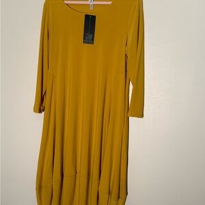 MarlaWynne Mustard Long Sleeve Dress